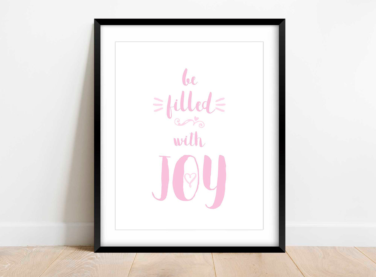 Pink nursery art, pink nursery print, pink nursery wall art, pink nursery decor, joy wall decor, joy wall art, joy print