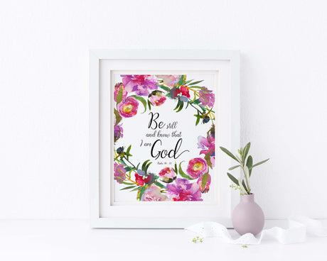 psalm 46 10 wall decor, psalm 46 artwork, psalm 46 wall art, be still bible verse print, be still print, be still art