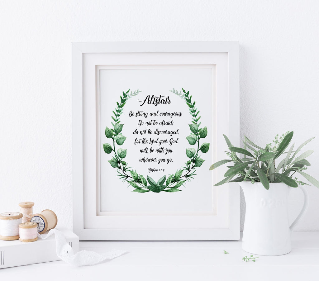 Be Strong And Courageous, quote printable, bible verse print, motivational quote, inspirational printable, graduation gift