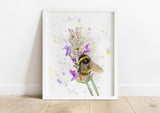 Bumble Bee Print, Bumblebee Wall Art, Bee Keeper Gift, Insect Decor, Insect Watercolour, bumblebee print, bee watercolour