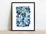 Blue Abstract Art Prints, Indigo Wall Decor, Watercolor Abstract Art, blue abstract wall art uk, indigo art prints, indigo wall prints