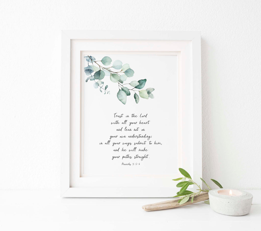 Trust in the Lord printable, trust in the lrod with all your heart printable, trust in the Lord quote, christian art