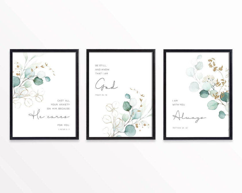 Christian Print Sets, Contemporary Christian Wall Art Uk, Bible Art