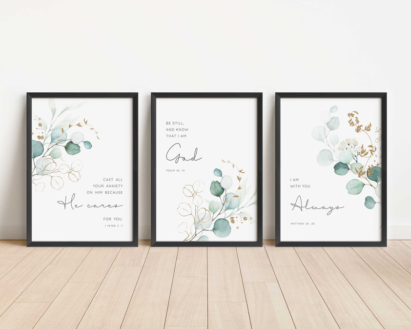 Christian Print Sets, Contemporary Christian Wall Art Uk, Bible Art