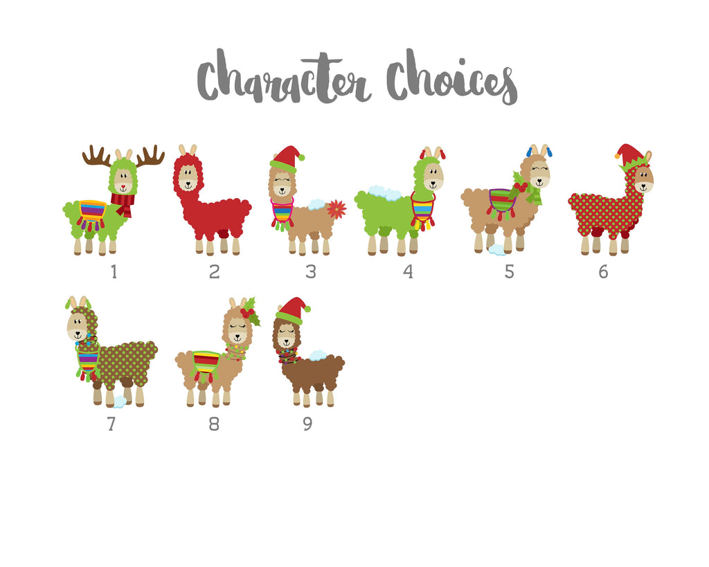 Crafty Cow Design - Christmas Llamas character choices
