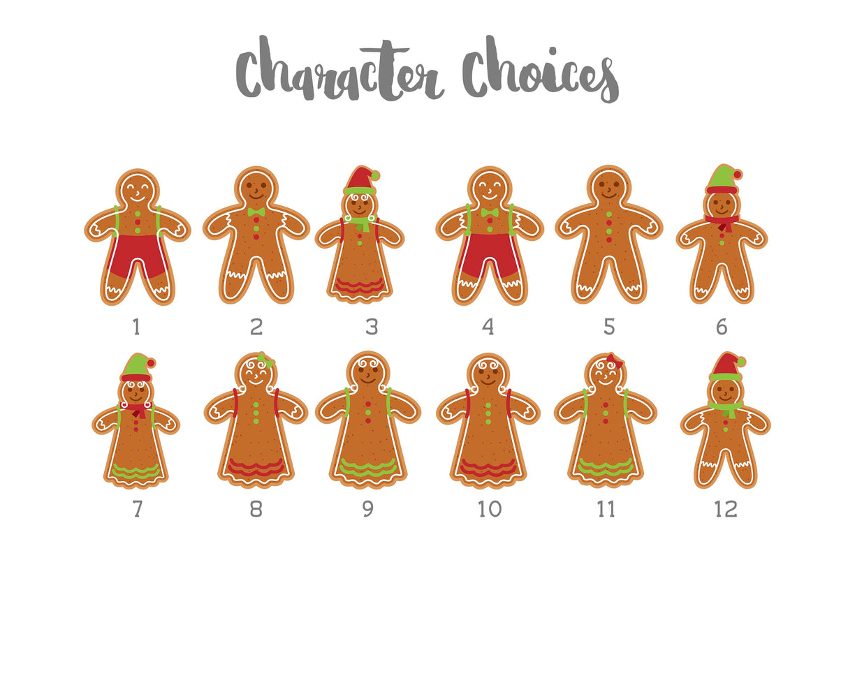 Crafty Cow Design - Gingerbread family character choices