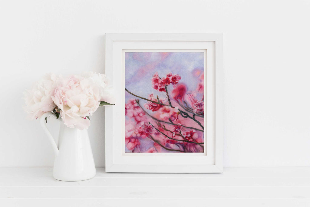 floral abstract art, cherry tree print, cherry blossom print, cherry blossom flower art, cherry blossom art, cherry tree artwork