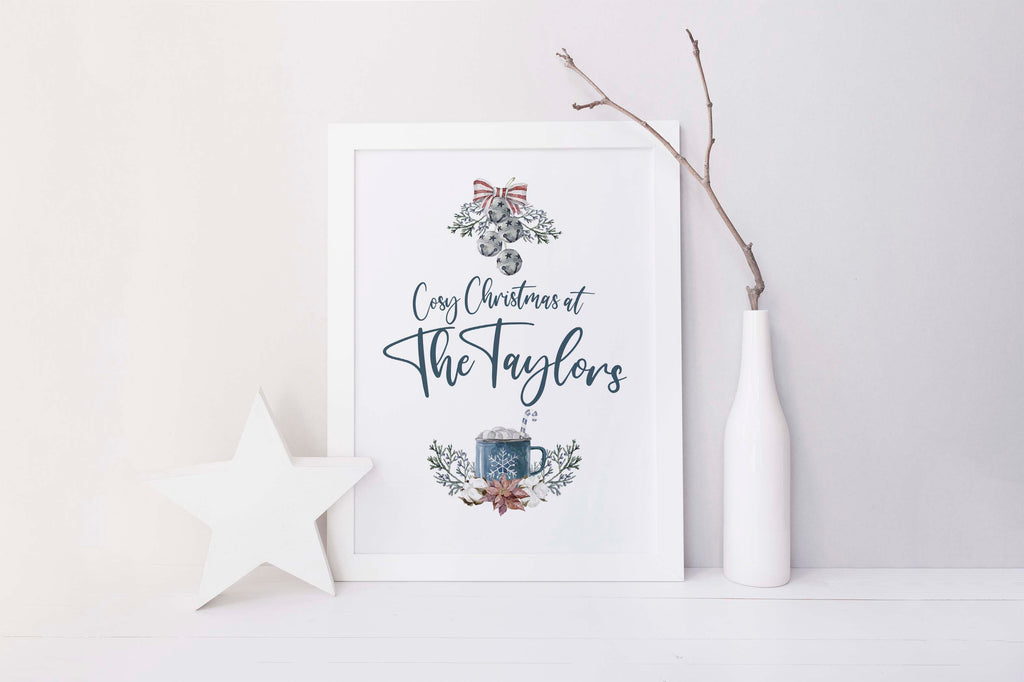 Personalised Christmas, Family Print, Family Name Sign, Christmas Prints, Xmas Gifts, Winter Print, Family Picture, 