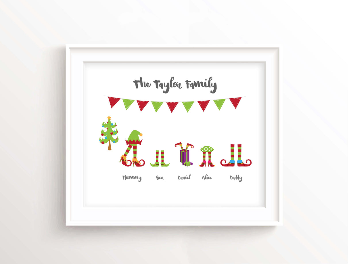 personalised family print, personalised Xmas, personalised christmas decoration, personalised christmas prints, 