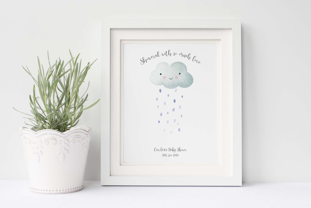 Baby Shower Fingerprint Cloud, Cloud Baby Shower Guest Book Alternative Print, Baby Shower Ideas, Baby Shower Gifts
