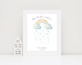 Rainbow Baby Shower Guest Book Alternative Baby Shower Keepsake Idea, Fingerprint Guest Book