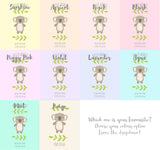 Koala Nursery Decor Wall Art Print - Colour Options