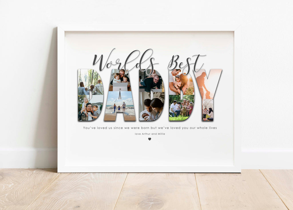 Daddy Photo Collage, UK Fathers Day Gift Ideas, Custom Photo Gifts, personalised gifts fathers day uk, daddy photo gifts
