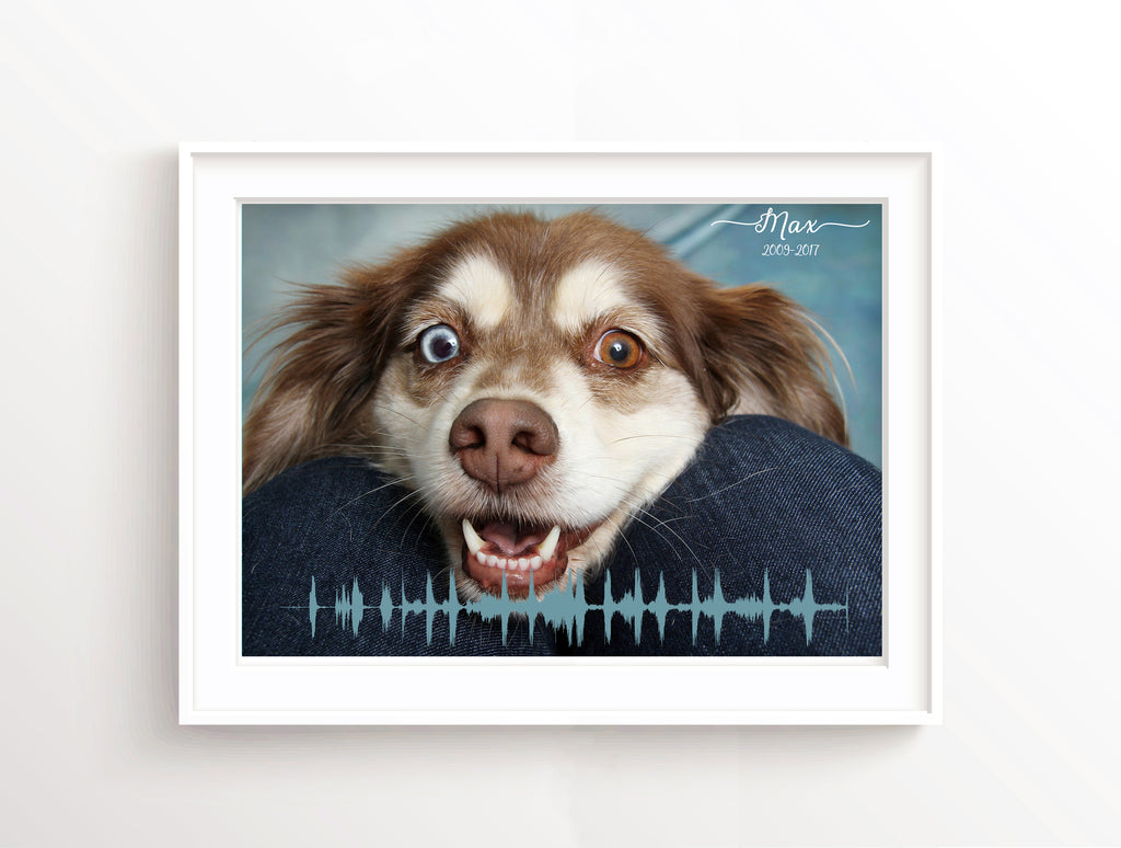 Personalised Sound Wave Print, Photo Sound Wave Art, custom dog print, personalised dog family print
