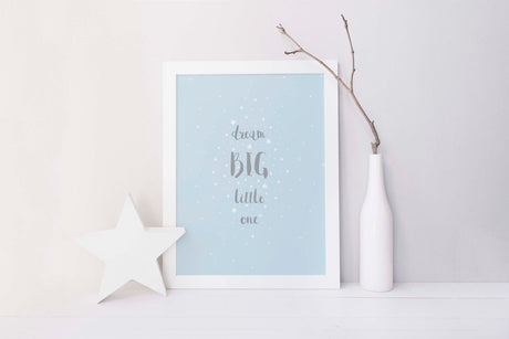 star nursery wall decor, dream big little one poster, dream big quotes, boys nursery ideas, boys nursery decor, boy art