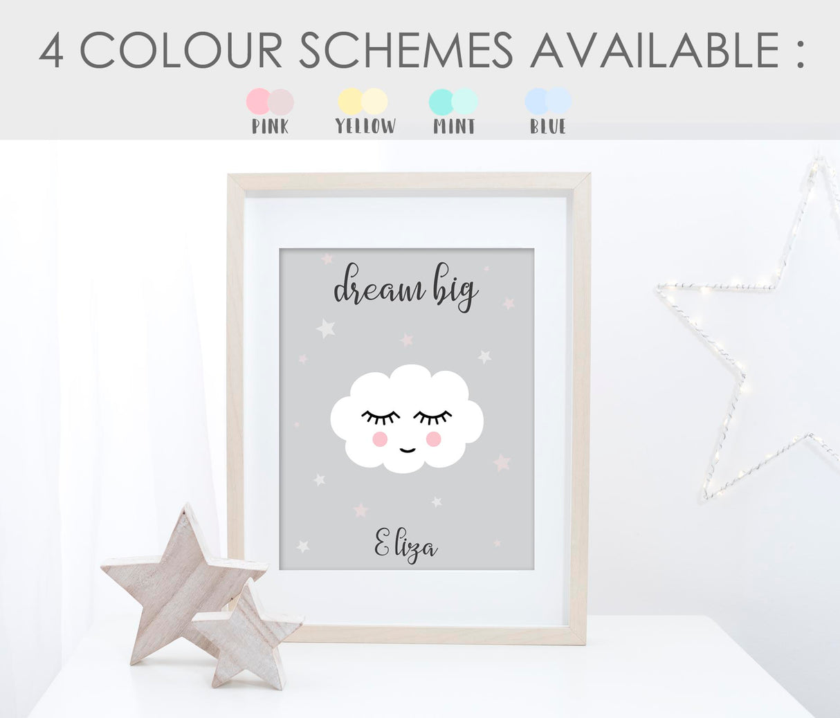 Stars and Moon Nursery Decor, Cloud Nursery Decor, Inspiring Nursery, Boy Quotes, Nursery Art Prints, Dream Big Print