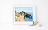 Durdle Door Print, Dorset Art Work, Dorset Coast Art, Jurassic Coast Print, Coastal Decor, Beach Decor, Seascape Print