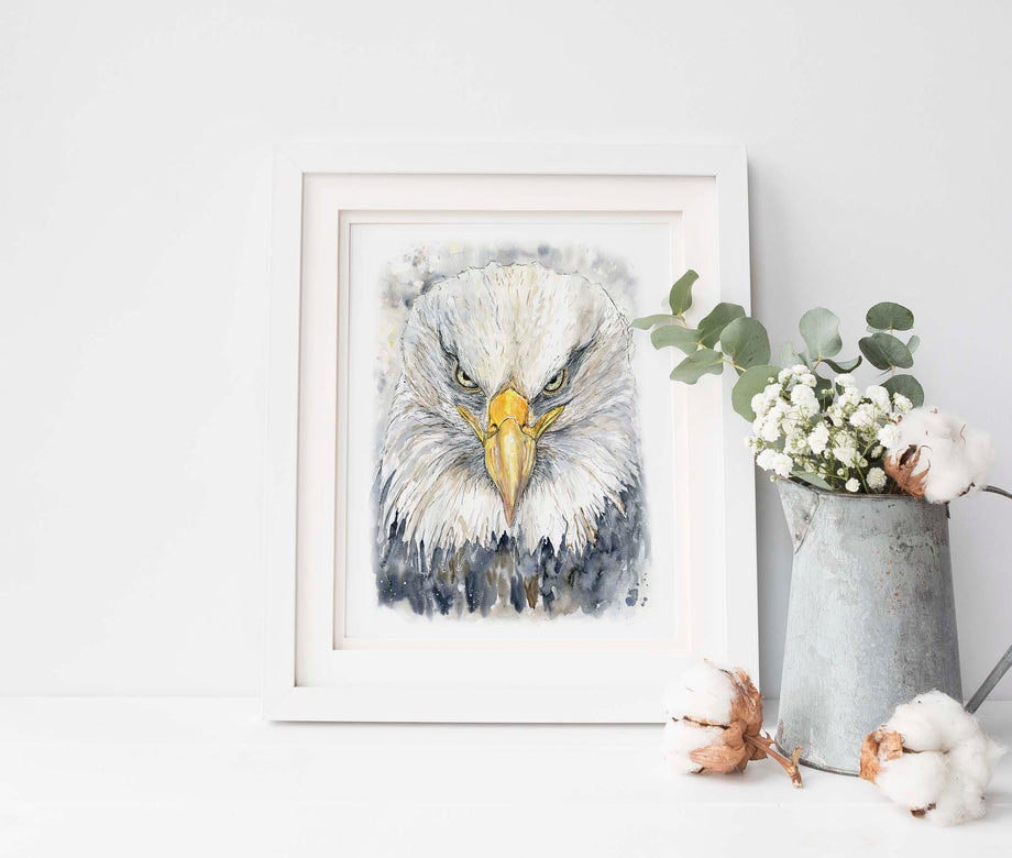 Bald Eagle Prints, Watercolor Bird Print Art, American Eagle Picture – Crafty  Cow Design