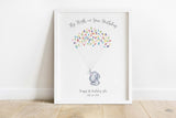 Elephant Birthday Fingerprint Tree Keepsake, Party Guest Book Ideas, fingerprint tree art, fingerprint tree guest book