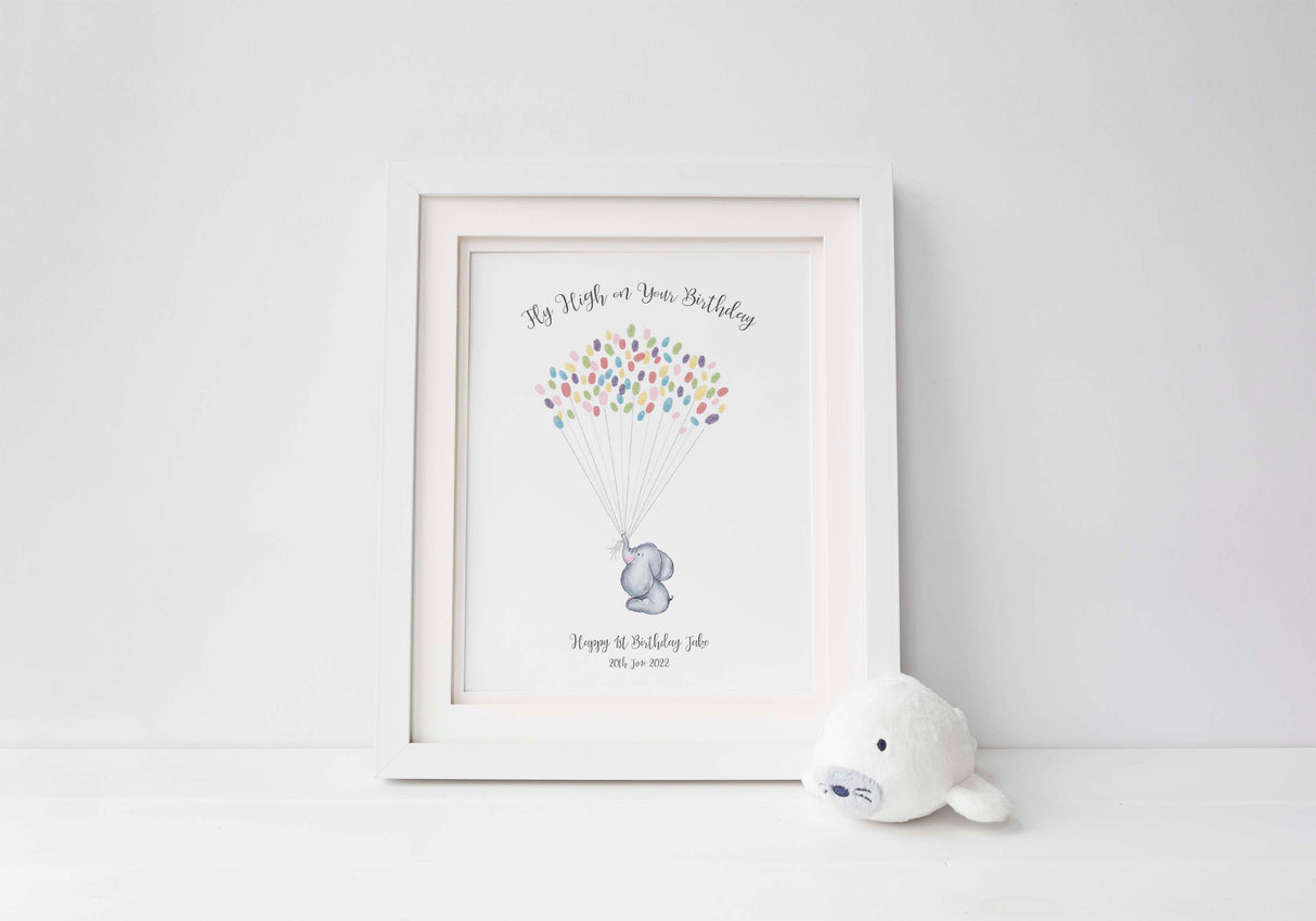 fingerprint tree baby shower, birthday party print, elephant birthday party, elephant party ideas, fingerprint tree toddler