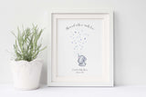 Baby Shower Fingerprint Elephant Guest Book, Watercolour Elephant Fingerprint Picture Print, Baby Shower Keepsake Ideas