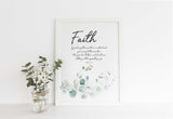 Faith Wall Art for Home, Faith Can Move Mountains Wall Decor Print, Contemporary Christian Wall Art UK, Faith Poster, Faith Print