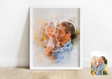 watercolor portrait from photo, pet portrait from photo, family portrait gift, family gift idea, family christmas gift