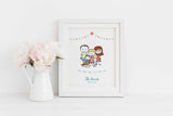 Cartoon Family Print, Family Wall Art, Personalised Family Wall Art,Personalised Family Picture, Personalised Family Portrait Cartoon