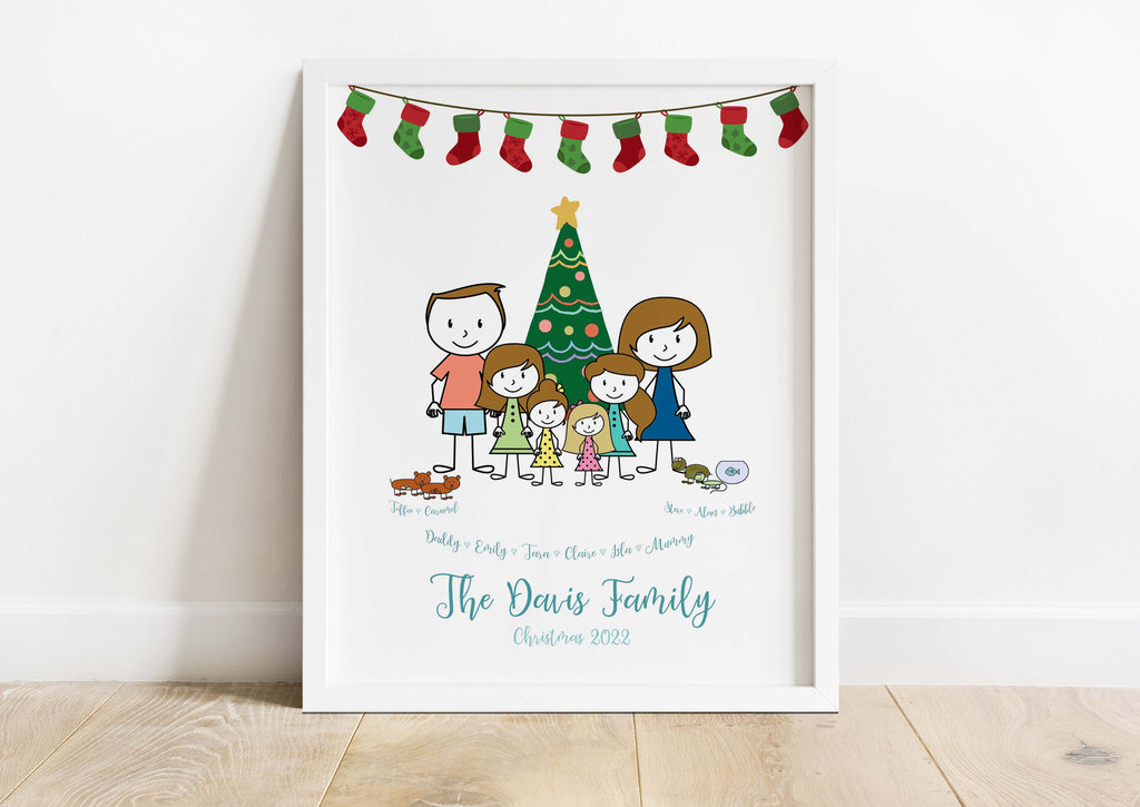Cartoon Family Gift, Christmas Gifts For Mom Christmas Gift from Daughter, Wife Christmas Gift, Xmas Gift Ideas, Christmas Gifts for Women