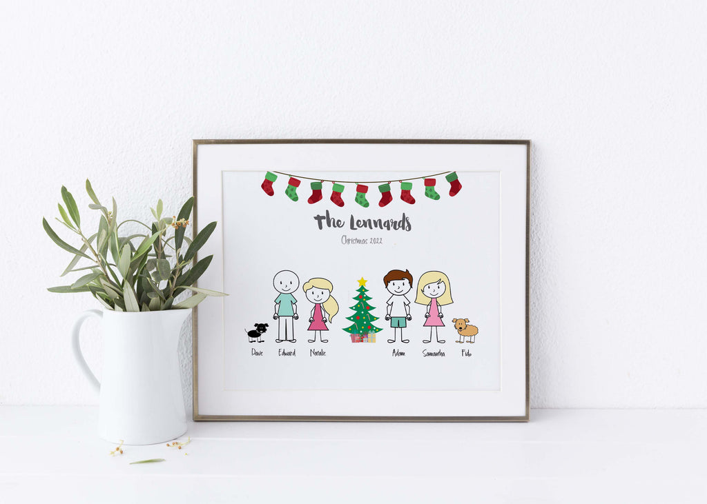 Parents Anniversary,New Home Housewarming Gift,New Home Gift mum Personalized Family Print, family wall prints,cartoon family print
