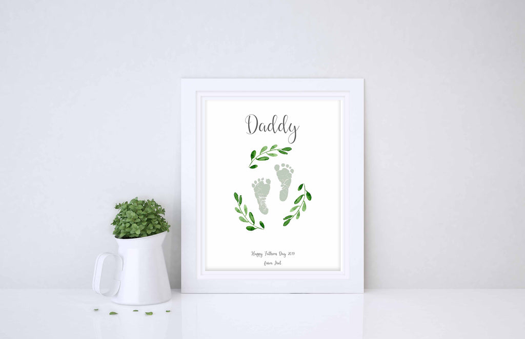 Baby Footprint Print - Gifts for Dad from Daughter, Gifts for Dad from Son, Unusual Fathers Day Gifts
