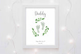 Baby Footprint Print, Personalized Gift for Dad, Keepsake Gift for Dad, Keepsake gift for Fathers Day