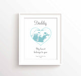 Dad from Baby, Birthday Gift for Dad Print, First Fathers Day Gifts, Baby Footprint Art, Gift for Daddy from Baby