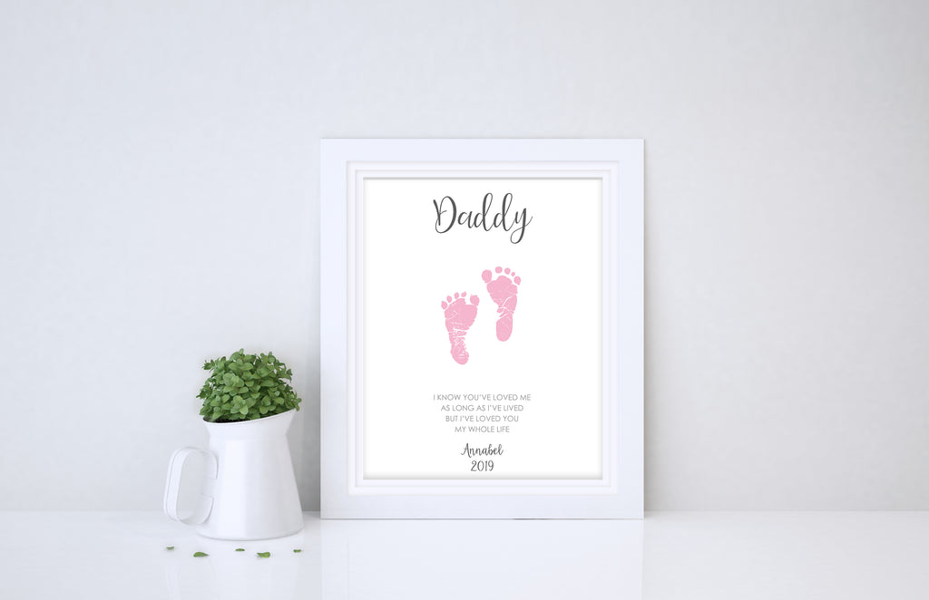 Footrpint Art for Dad Gifts from Baby, Fathers Day Gift from Baby, Father's day footprint art