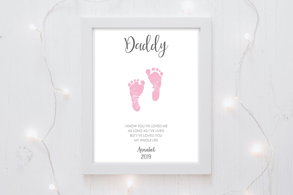 Personalised Fathers Day Print, Gift Ideas for Dad, Fathers Day Gift, Footprint Art for Dad