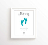 Thoughtful Mother's Day Gifts, Mothers Day Gifts From Baby Print Art, baby footprint art for mother's day gift idea