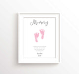 Mother's Day Footprint Gifts, Baby footprint Mother's Day Gift Idea, baby foot prints, baby footprint gifts, baby feet