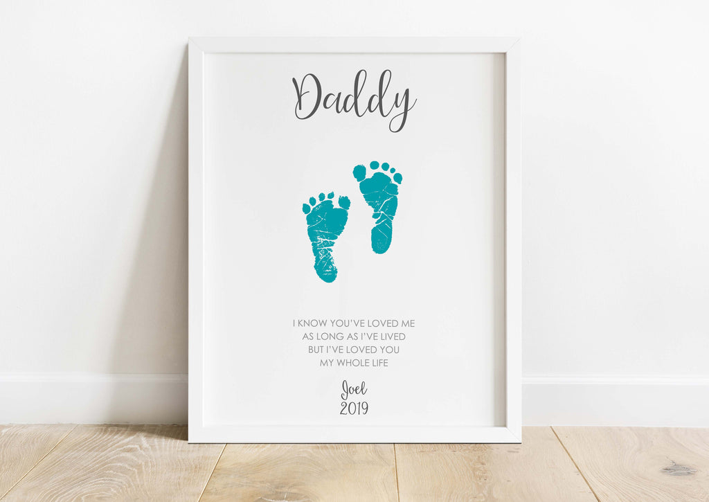 baby footprint art for dad, hand and footprint fathers day ideas, handprint art for dad birthday, fathers day handprint printable