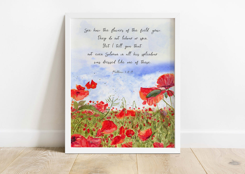 see how the flowers print, see how the flowers art, see how the flowers wall art, matthew 6 print, matthew 6 wall art, matthew 6 poster