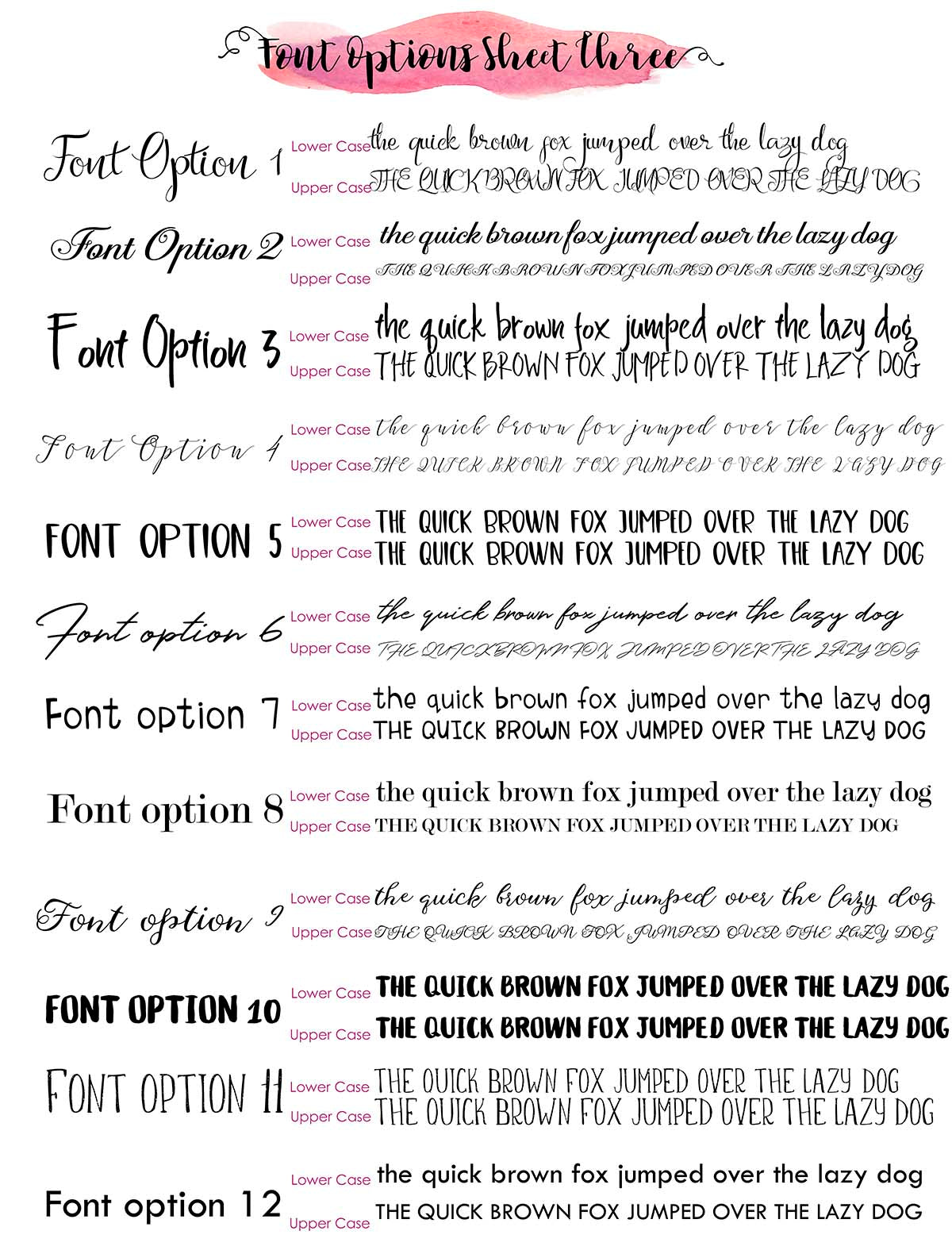 Crafty Cow Design - custom quote print font choices