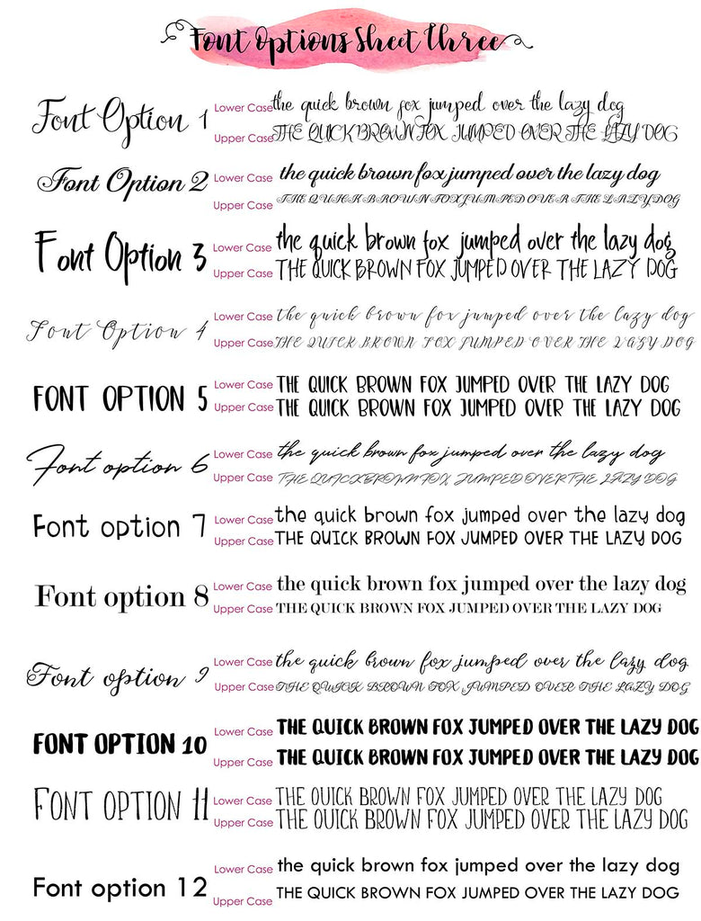 Crafty Cow Design - custom quote print font choices