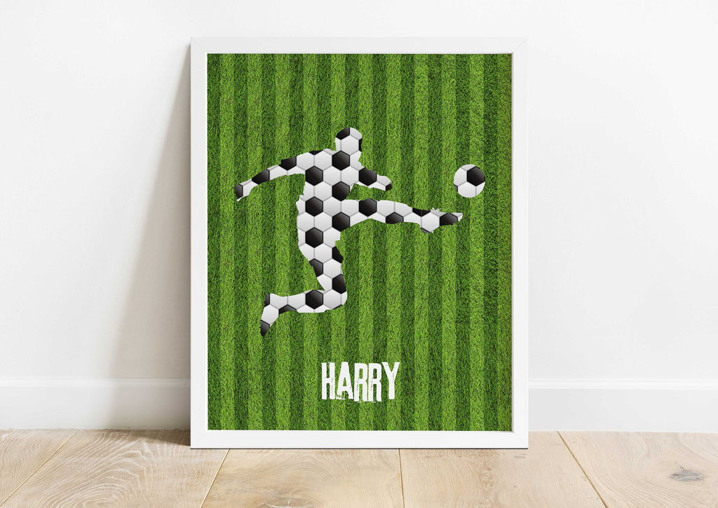 Personalised Football Wall Art, Soccer Art Prints, Boys Room Decor, Football Prints, Football Bedroom Decor Idea
