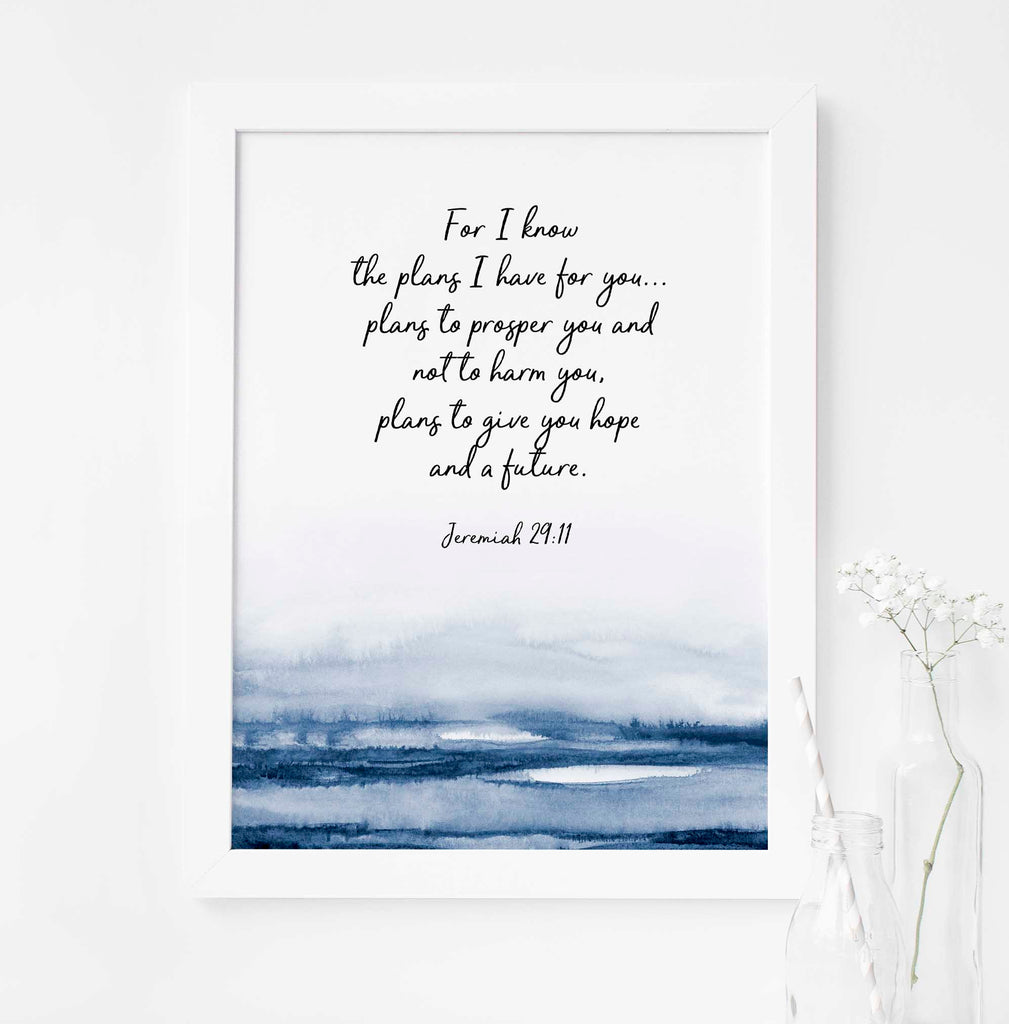 For I Know The Plans I Have For You Decor, Modern Christian Wall Art, For I know The Plans I have for you wall art print