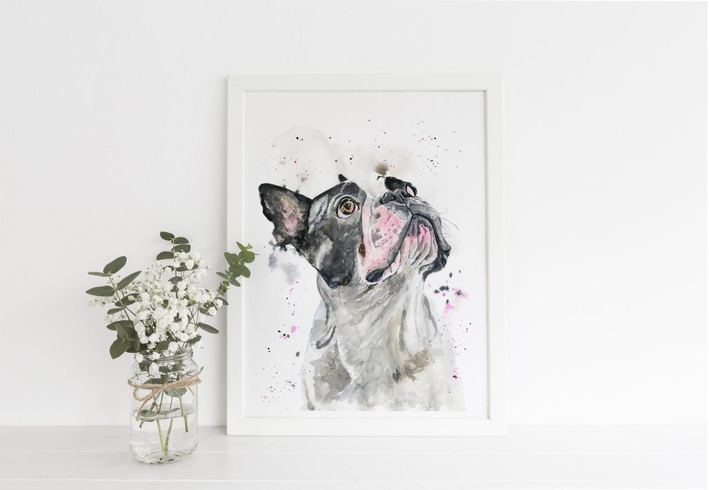 french bulldog watercolor painting, french bulldog watercolor, dog owner gifts, frenchie gifts, frenchie gift, dog love