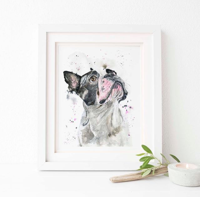 French Bulldog Wall Art UK, Frenchie Gifts, Frenchie Watercolor Art, French Bulldog Prints UK, french bulldog wall decor