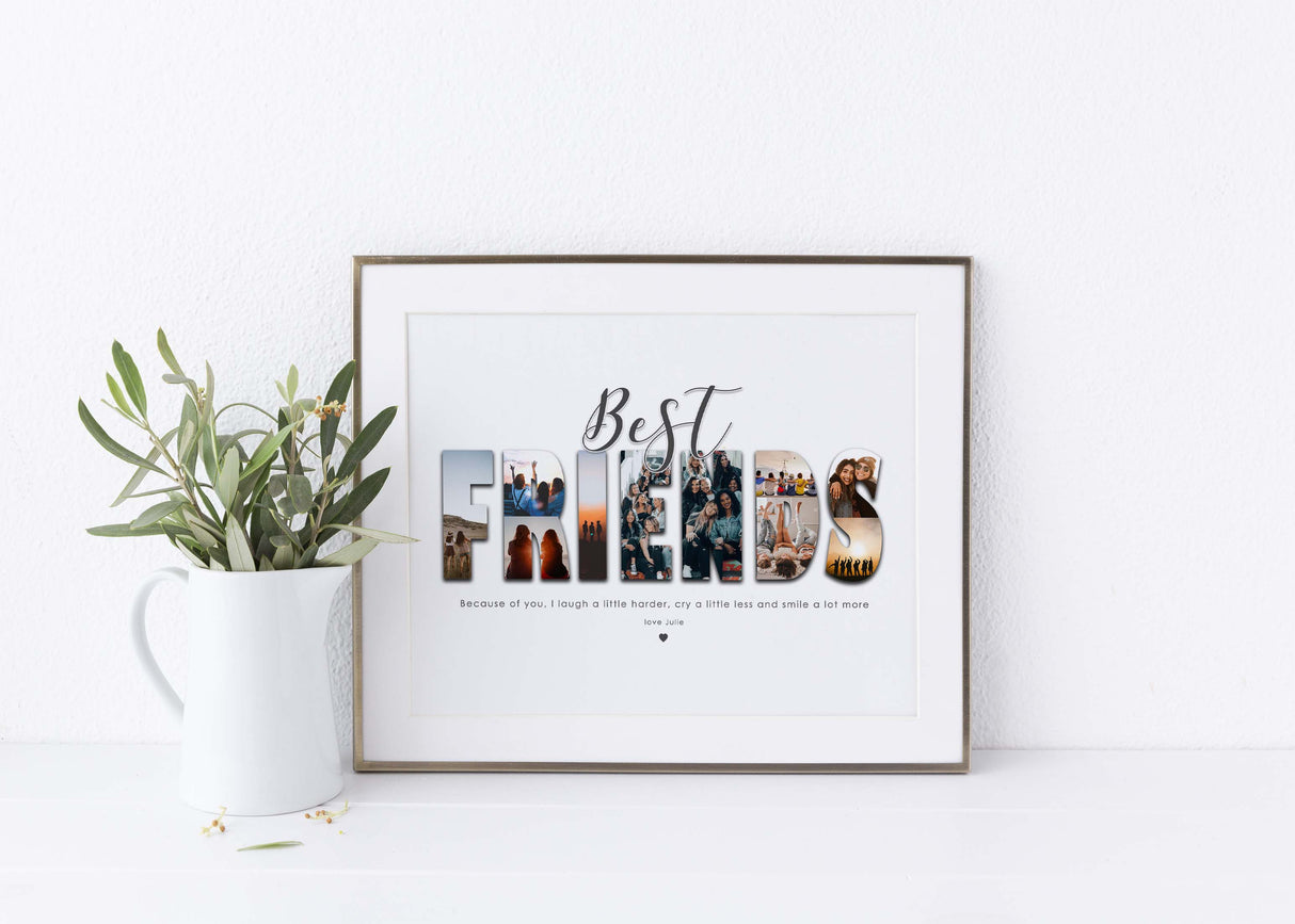 photo collage for best friend birthday, best friend collage ideas, personalised best friend photo, best friend prints uk