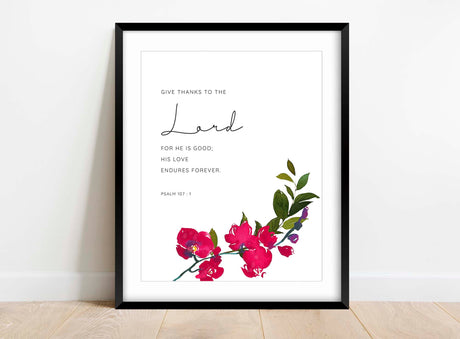 flower scripture print, modern christian prints, modern christian art, modern christian artist, modern christian wall art