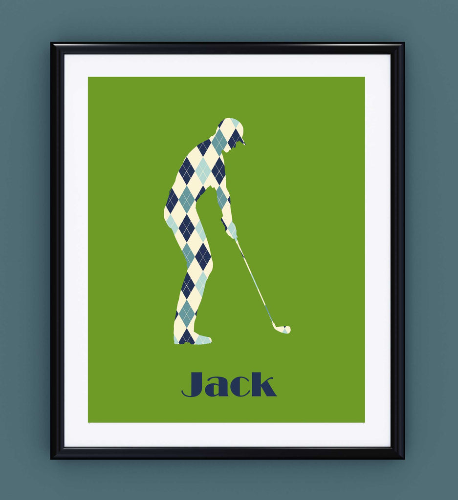 	 Golf Gifts for Men, Golf Art, Personalised Name Print, Golf Room, Boys Room Prints, Personalized Teen Boy Gift, Golf Poster, Custom Sport		