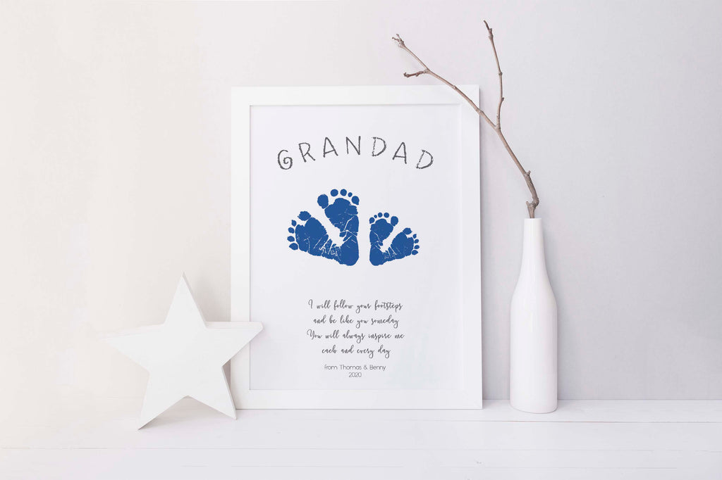 Grandad Fathers Day Gift for Grandad Idea, Footprint Kits for Babies, Gift for grandparents, gift for grandpa gift idea