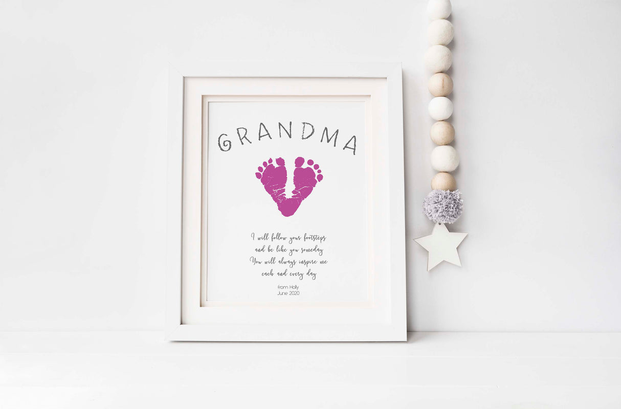 Grandma Gifts from Grandchildren, Baby Footprint Kit, Grandmother Mothers Day, Nan Gifts Christmas